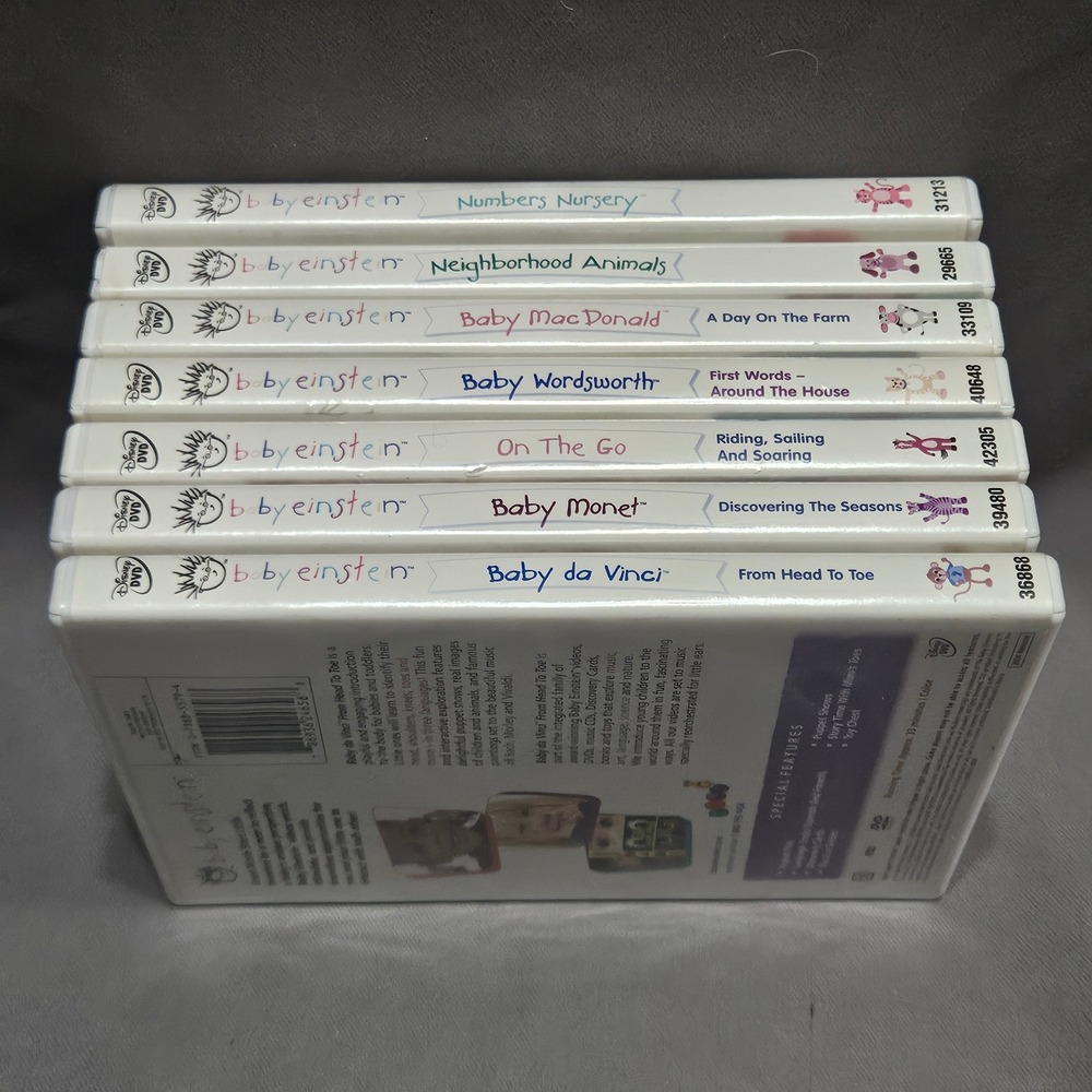 Disney Baby Einstein DVD Lot of 7 Neighborhood Animals Da Vinci Monet MacDonald